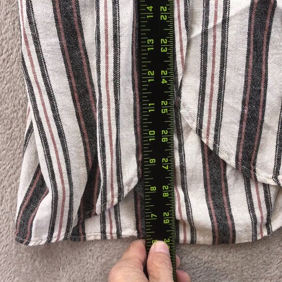 Maurices Womens Pants Medium Striped Wide-Leg Linen Blend Pull On Casual Travel - Picture 6 of 12